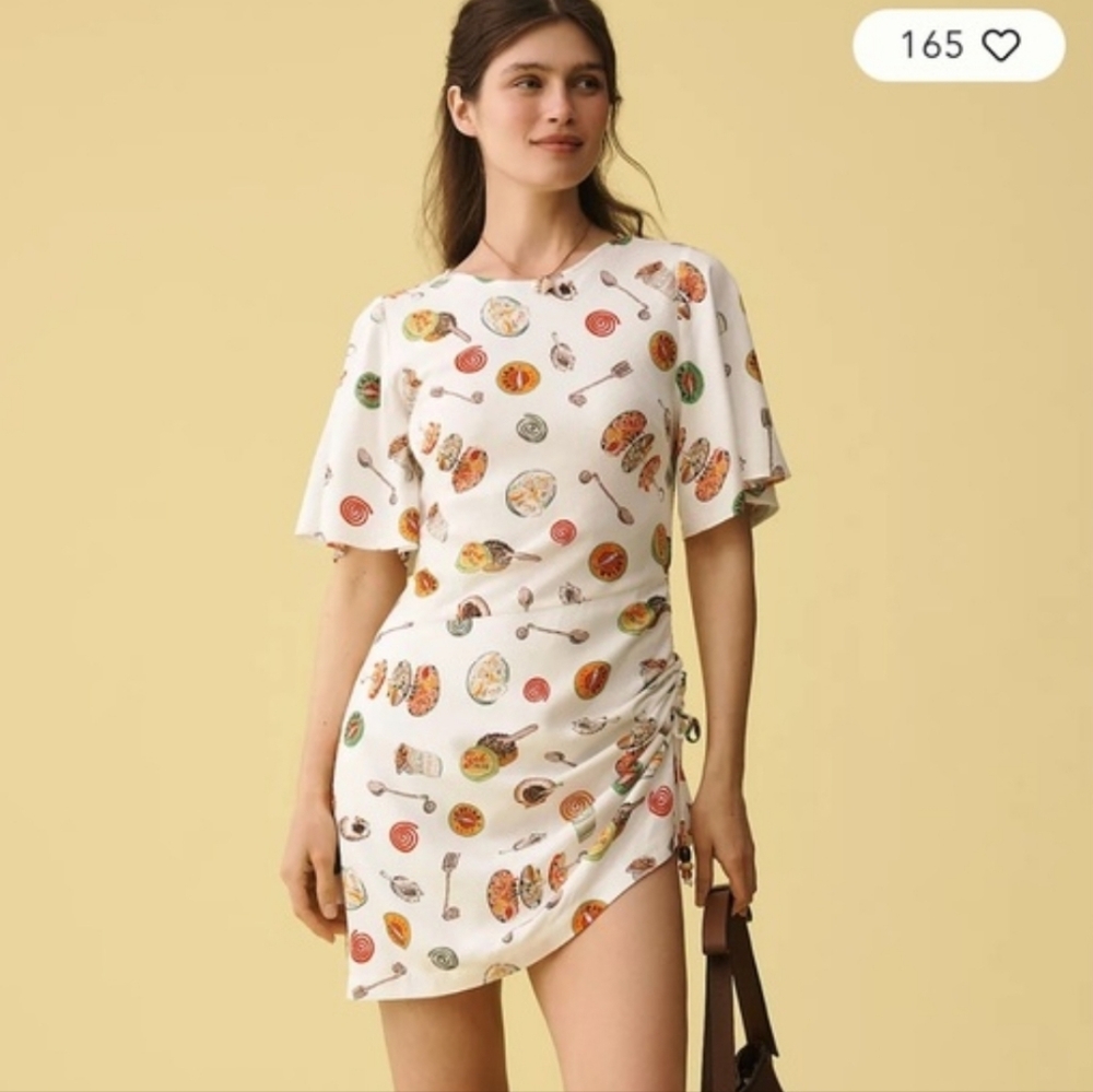 Lisa Says Gah Belle Dress Caviar Dreams White Mini Dress with Colorful Print XS